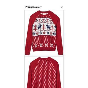 Blueberry Style Men’s Large Christmas Sweater Crewneck Reindeer Matching Family